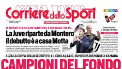 PRIMA PAGINA CORRIERE DELLO SPORT OGGI: “Inter, campioni del fondo”