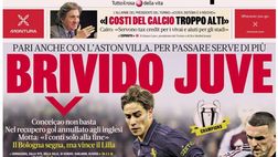 PRIMA PAGINA GAZZETTA DELLO SPORT: “Brivido Juve”