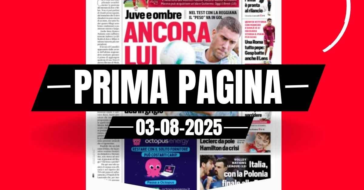 Prima pagina Corriere dello Sport: Milan, Vlahovic segna con la Juve Prima pagina Corriere dello Sport: Milan, Vlahovic segna con la Juve