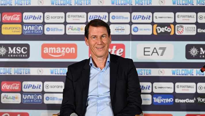 NAPLES, ITALY - JUNE 19: Rudi Garcìa speaks at a press conference on June 19, 2023 in Naples, Italy. (Photo by SSC NAPOLI/SSC NAPOLI via Getty Images) garcia napoli