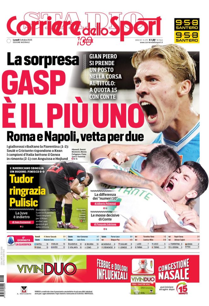 Prima Pagina Corriere dello Sport: “Juventus-Milan, Tudor ringrazia Pulisic”- immagine 2