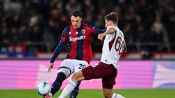 Bologna-Torino 0-0 al 45′: la traversa di Adams e un super Paleari negano le reti