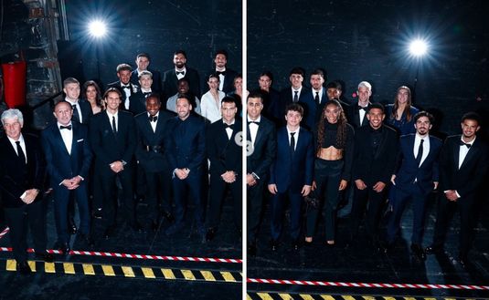 La foto di gruppo sul palco del Pallone D'oro postata dal giocatore turco Pallone d’Oro, Calhanoglu sui social: “Orgoglioso di essere tra i migliori al mondo”- immagine 2