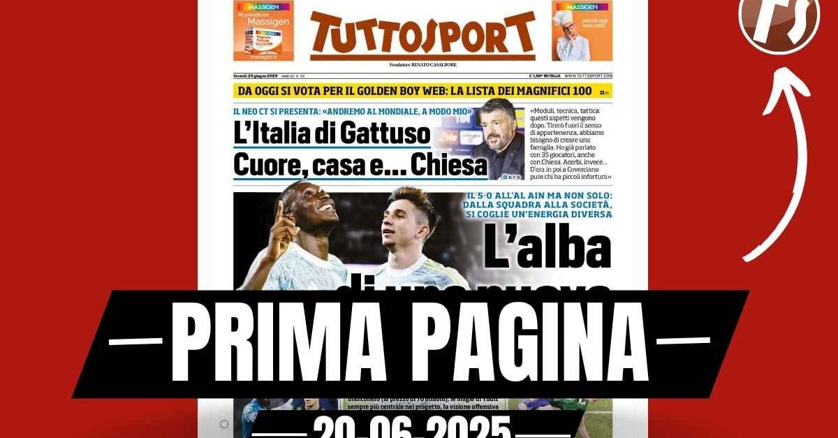 prima pagina tuttosport 5 0 all8217al ain l8217alba di una nuova juventus