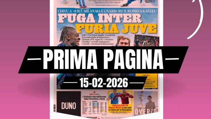 Prima pagina Gazzetta dello Sport: 'Chivu a + 8 sul Milan, ma è un errore il rosso a Kalulu' Prima pagina Gazzetta dello Sport: 'Chivu a + 8 sul Milan, ma è un errore il rosso a Kalulu'