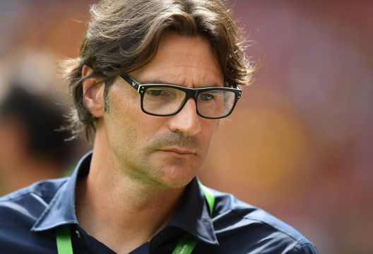 STUTTGART, GERMANY - JULY 11: Coach Paolo Vanoli of Italy looks on prior to the UEFA Under19 European Championship match between U19 Germany and U19 Italy at Mercedes-Benz Arena on July 11, 2016 in Stuttgart, Germany. (Photo by Daniel Kopatsch/Bongarts/Getty Images)