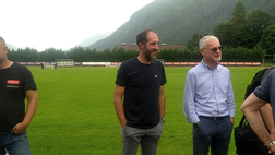 Ritiro Dimaro, visita di Stellini e dello staff di Conte al campo di Carciato