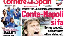 PRIMA PAGINA CORRIERE DELLO SPORT OGGI: “Conte-Napoli, si fa. Kvara blindato”
