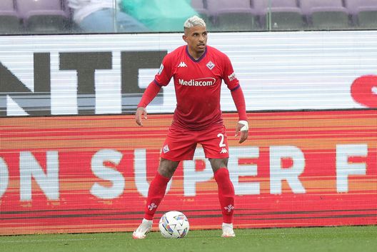 FLORENCE, ITALY - APRIL 13: Domilson Cordeiro dos Santos known as Dodo of ACF Fiorentina in action during the Serie A match between Fiorentina and Parma at Stadio Artemio Franchi on April 13, 2025 in Florence, Italy. (Photo by Gabriele Maltinti/Getty Images) Dodo