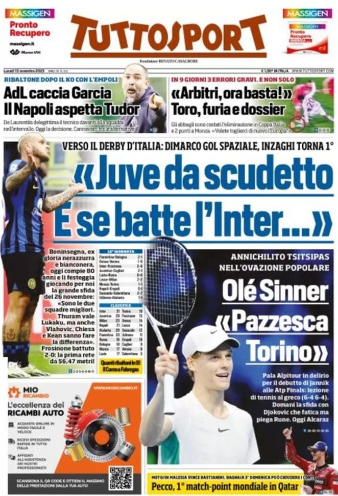 EDICOLA / TS, Boninsegna: “Inter e Juve, le migliori. Thuram vale Lukaku” - immagine 1