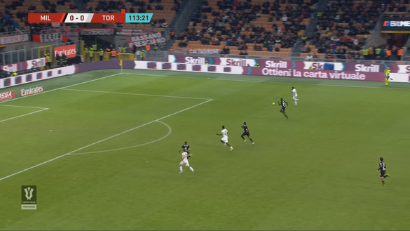 Milan-Torino 0-1, l’analisi del gol: Adopo diventa imprendibile in velocità- immagine 4