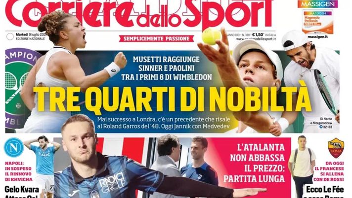 prima pagina corriere dello sport oggi