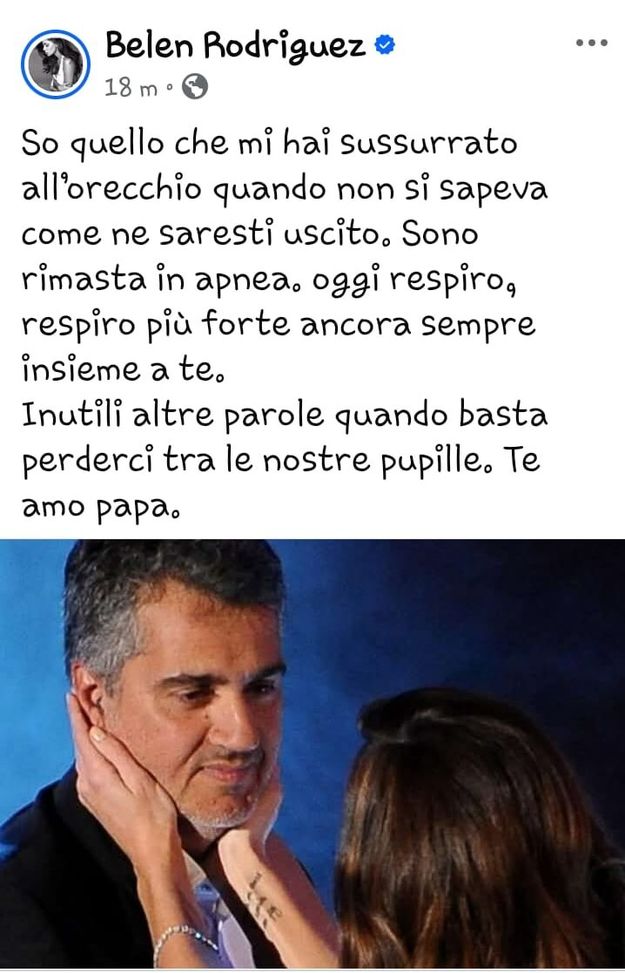 Dimesso dall’ospedale il papà di Belen e Cecilia Rodriguez: i post delle figlie- immagine 3