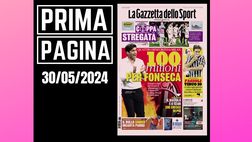 Prima pagina Gazzetta dello Sport: “Milan, 100 milioni per Fonseca”