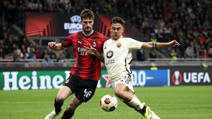 Gabbia AC Milan Dybala AS Roma Milan-Roma Europa League 2023-2024