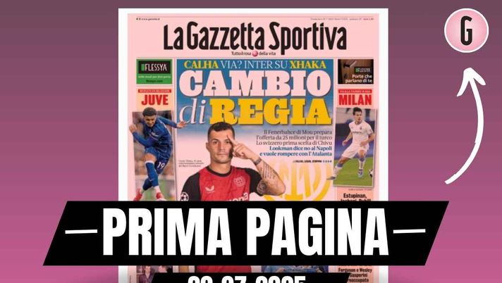 Prima pagina Gazzetta dello Sport: Milan, Estupinan, Pubill, Jashari, aria di tris