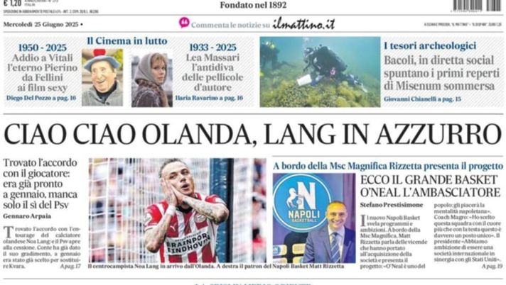 Il Napoli sui media: le prime pagine dei quotidiani di oggi- immagine 1