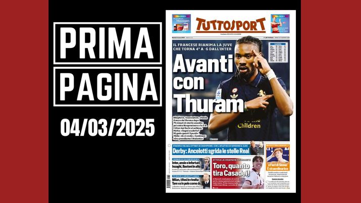 Tuttosport, la prima pagina di oggi, martedì 4 marzo 2025 Tuttosport