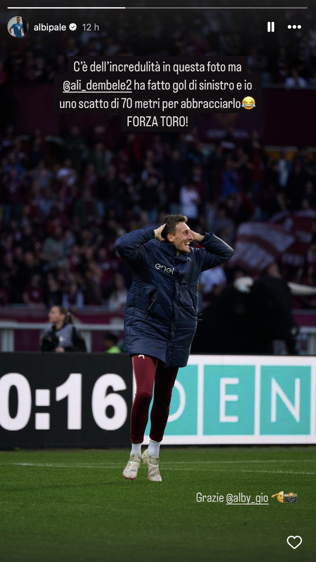 Torino-Udinese 2-0, Paleari esulta: “Scatto di 70 metri per abbracciare Dembele”- immagine 3