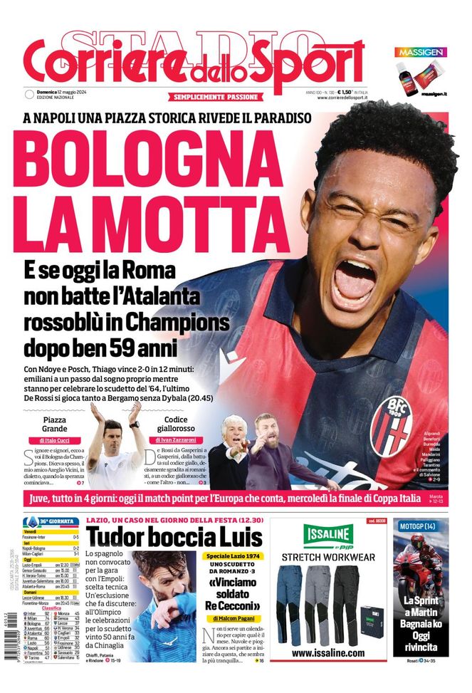 Prima Pagina Corriere dello Sport domenica 12 maggio Prima Pagina Corriere dello Sport domenica 12 maggio