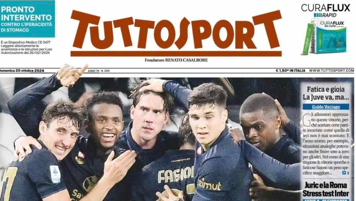 PRIMA PAGINA TUTTOSPORT OGGI: “Urlo Juve! Il Milan gode in 10, ma che polemiche” - immagine 1