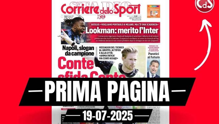 Prima pagina Corriere dello Sport: 'Milan, missione Pubill'