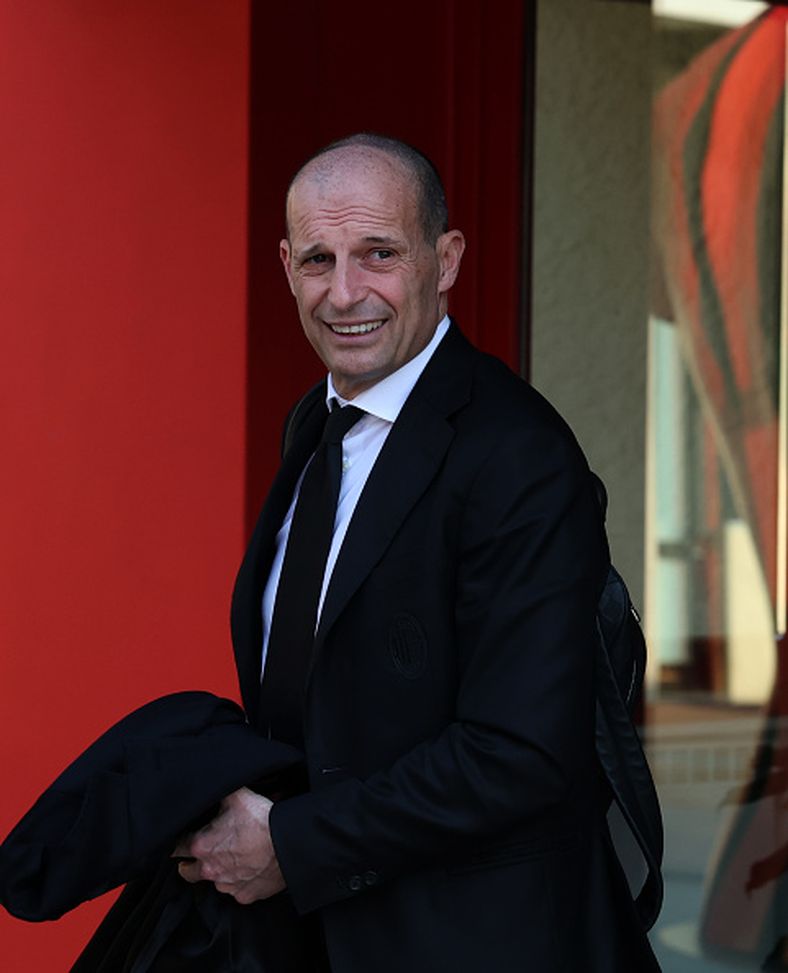 Massimiliano Allegri ieri alla partenza per Cremona (Photo by Claudio Villa/AC Milan via Getty Images) live-cremonese-milan-la-prima-del-citatissimo-mese-di-marzo