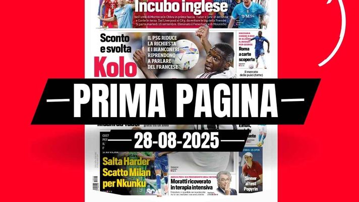 Il Corriere dello Sport, la prima pagina di oggi, giovedì 28 agosto 2025 Prima pagina Corriere dello Sport: 'Salta Harder, scatto Milan per Nkunku'