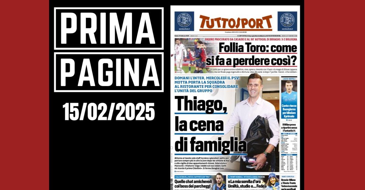 Prima pagina Tuttosport: il Milan prova a ripartire senza i fantastici 4