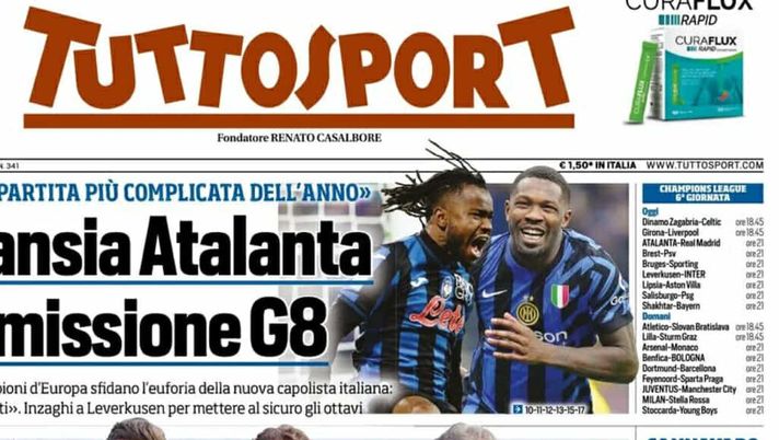prima pagina tuttosport oggi
