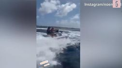 VIDEO / Totti e Noemi scatenati sulle moto d’acqua alle Maldive