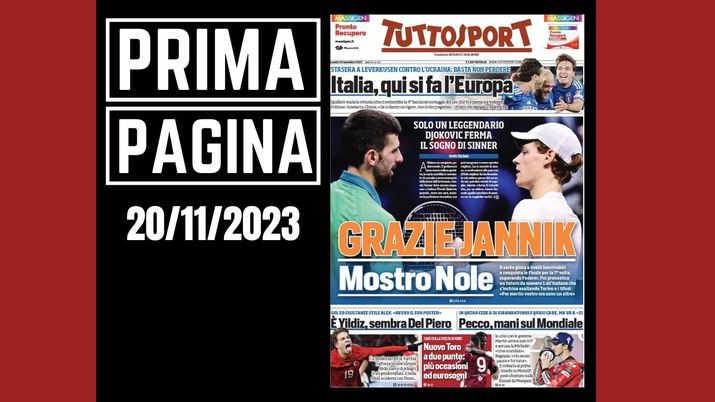 Tuttosport, la prima pagina di oggi, lunedì 20 novembre 2023 Tuttosport