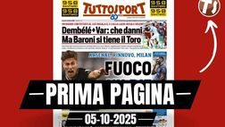 Prima pagina Tuttosport: Juventus-Milan, fuoco Yildiz