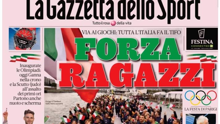 PRIMA PAGINA GAZZETTA DELLO SPORT OGGI: “Inzaghi al rinnovo, ci metto la firma”