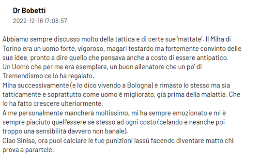 I ricordi dei lettori di TN per Miha: “Ciao Sinisa, saluta gli Invincibili”- immagine 22