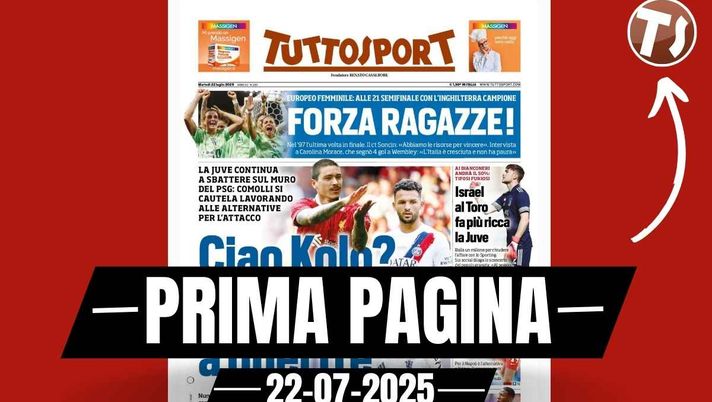 Prima pagina Tuttosport: 'Estupinan al Milan, una freccia per Allegri'