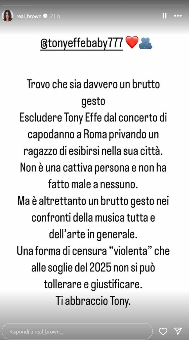 Anche Emma Marrone si schiera con Tony Effe: “Censura intollerabile e violenta”- immagine 3