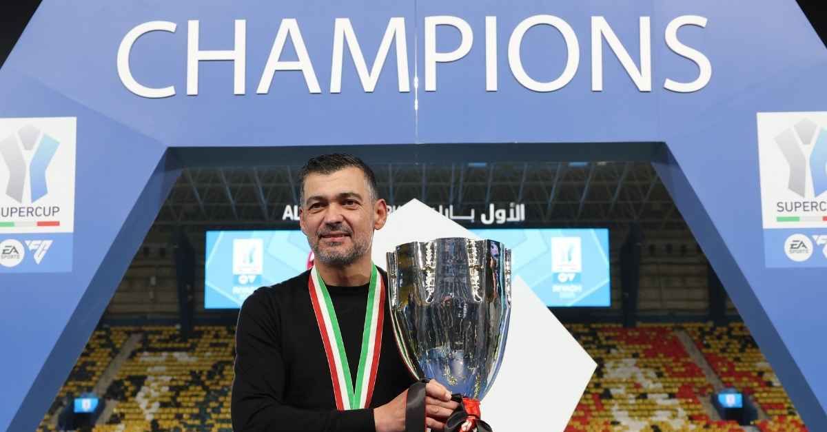 conceicao piansi per la supercoppa italiana vinta con il milan appena arrivato da Pianetamilan.it conceicao piansi per la supercoppa italiana vinta con il milan appena arrivato