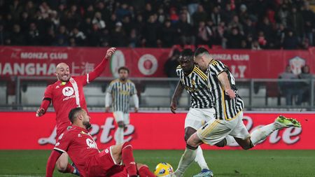 MONZA, ITALY - DECEMBER 01: Federico Gatti of Juventus scores the team's second goal during the Serie A TIM match between AC Monza and Juventus at U-Power Stadium on December 01, 2023 in Monza, Italy. (Photo by Emilio Andreoli/Getty Images)
