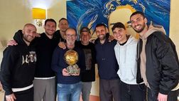 Vicenza, delegazione di calciatori biancorossi a casa di Roberto Baggio