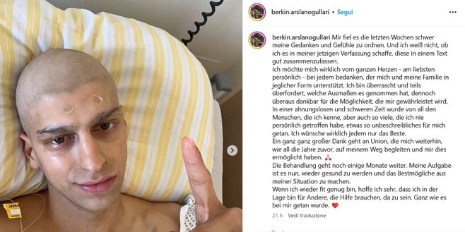 Il commovente post Instagram di Arslanogullari, portiere dell'Union con la gamba amputata