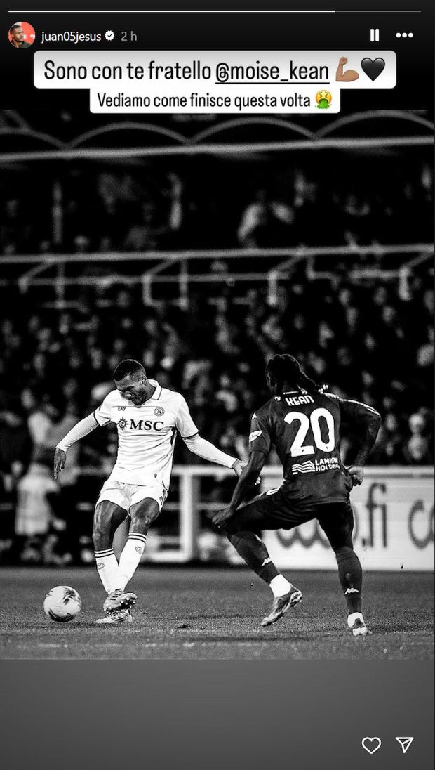 Insulti razzisti a Kean, Juan Jesus: “Sono con te. Vediamo come finisce stavolta”- immagine 3