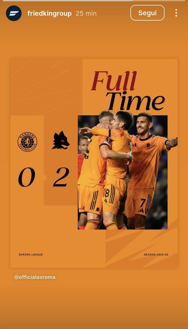 Rangers-Roma, anche il Friedkin Group festeggia il successo di Glasgow – FOTO- immagine 2