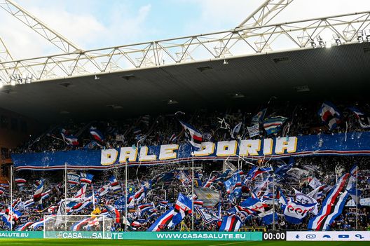 Una delle tante coreografie dei tifosi della Sampdoria. (foto di Simone Arveda/Getty Images) Sampdoria derby