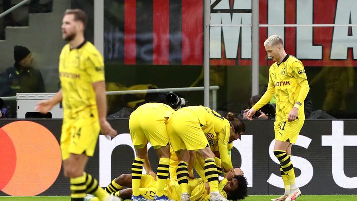 Adeyemi (attaccante del Borussia) qui in Milan-Borussia Dortmund 1-3 | Champions League 2023-24 (Getty Images) Adeyemi Milan-Borussia Dortmund Champions League 2023-24