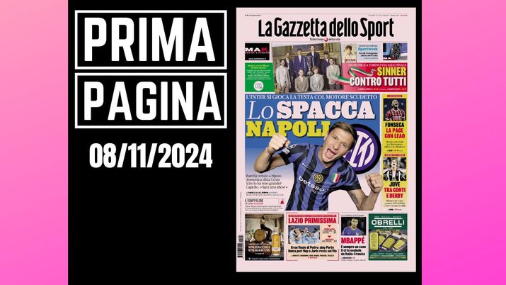Prima Pagina Gazzetta dello Sport 8 novembre