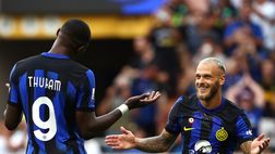 Inter-Fiorentina 4-0, primo gol di Thuram: esulta imitando Dimarco | VIDEO