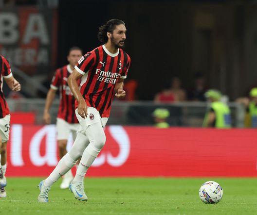MILAN, ITALY - AUGUST 13: Yacine Adli of AC Milan in action during the Trofeo Berlusconi match between AC Milan and Monza on August 13, 2024 in Milan, Italy. (Photo by Claudio Villa/AC Milan via Getty Images)