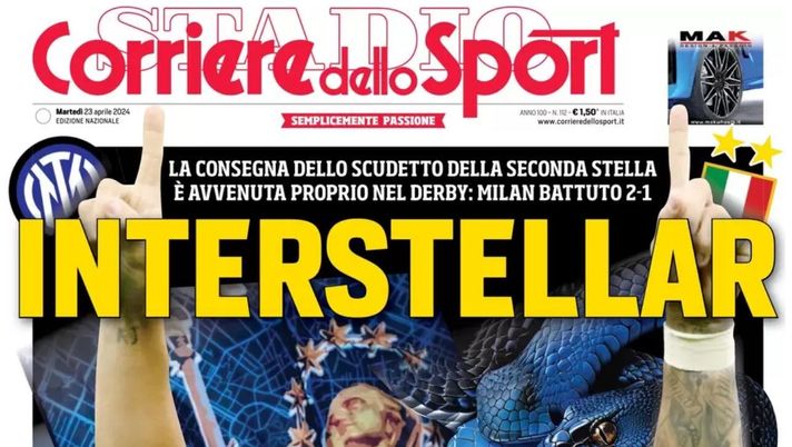 prima pagina corriere dello sport oggi