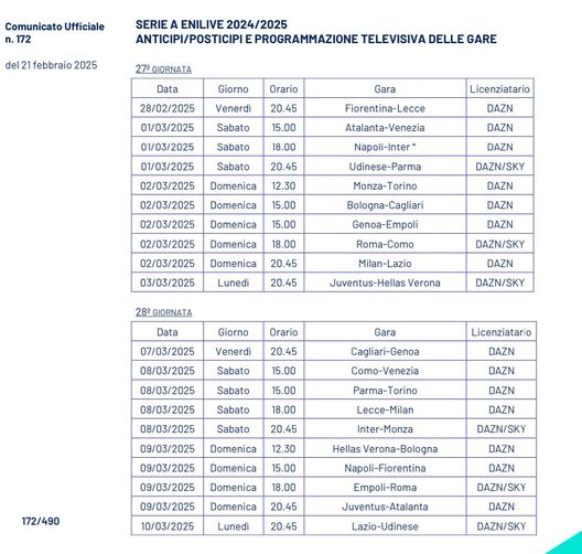 Milan, ufficiali date e orari delle gare con Lazio, Lecce e Como- immagine 3